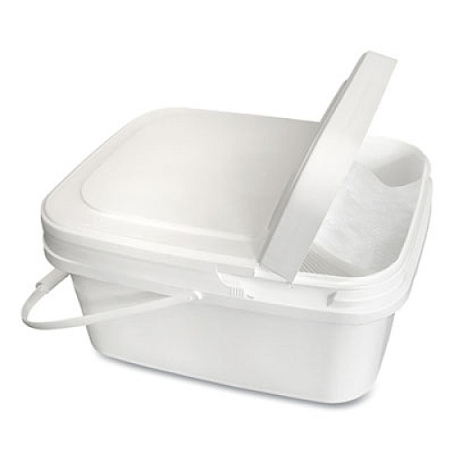 Diversey Polypropylene Dry Wipe Charging Bucket, 24 x 14 x 14, White, 12/Box (D1229387)