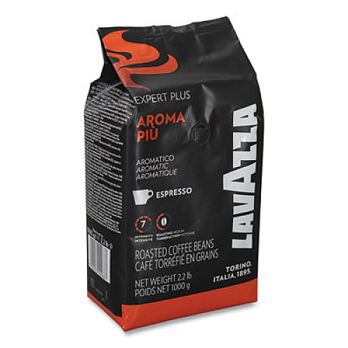 Lavazza Expert Plus Aroma Piu Espresso Ground Coffee, Intensity 7, 2.2 lb Bag, 6/Carton (12963)