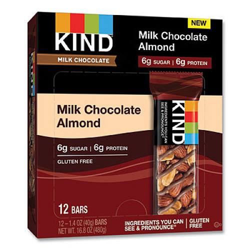 KIND Milk Chocolate Bars, Milk Chocolate Almond, 1.4 oz Bar, 12/Box (28351)