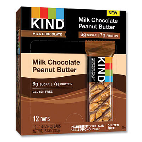 KIND Milk Chocolate Bars, Milk Chocolate Peanut Butter, 1.4 oz Bar, 12/Box (28352)