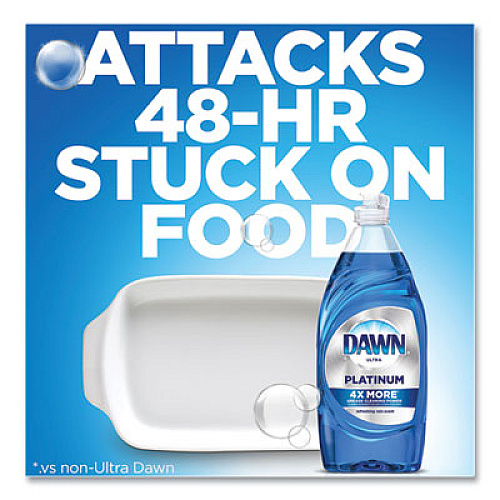 Dawn Platinum Liquid Dish Detergent, Refreshing Rain Scent, (3) 24 oz Bottles Plus (2) Sponges/Carton (49041)