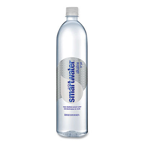 smartwater Alkaline Vaper-Distilled Ionized Water, 33.8 oz Bottle, 12/Carton (786162005335)