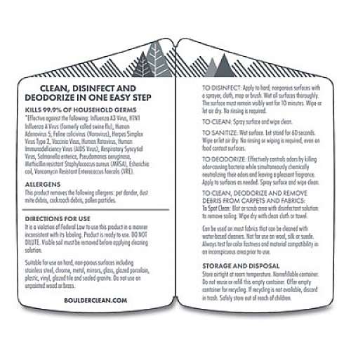 Boulder Clean Disinfectant Cleaner, 128 oz Bottle, 4/Carton (003137CT)