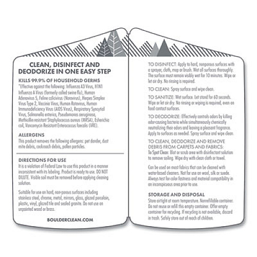 Boulder Clean Disinfectant Cleaner, 128 oz Bottle (003137EA)