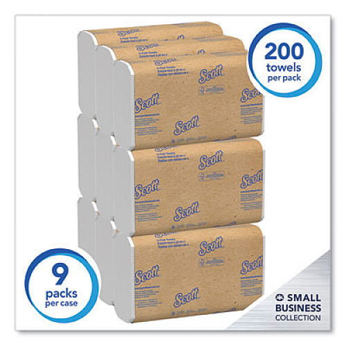 Scott Essential C-Fold Towels for Business, Convenience Pack, 1-Ply, 10.13 x 13.15, White, 200/Pack, 9 Packs/Carton (03623)