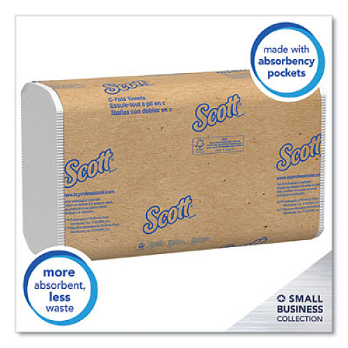 Scott Essential C-Fold Towels for Business, Convenience Pack, 1-Ply, 10.13 x 13.15, White, 200/Pack, 9 Packs/Carton (03623)
