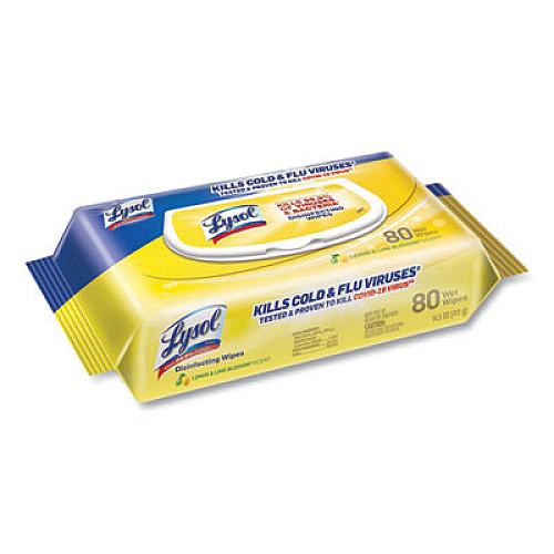 LYSOL Brand Disinfecting Wipes Flatpacks, 6.69 x 7.87, Lemon and Lime Blossom, 80 Wipes/Flat Pack, 6 Flat Packs/Carton (99716CT)