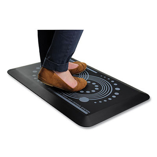 Floortex AFS-TEX 2000 Anti-Fatigue Mat, Rectangle, 16 x 24, Midnight Black (FCA21624BK)