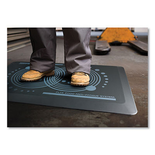 Floortex AFS-TEX 2000 Anti-Fatigue Mat, Rectangular, 20 x 32, Black (FCA22032BK)
