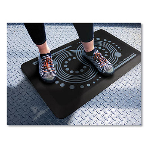 Floortex AFS-TEX 2000 Anti-Fatigue Mat, Rectangle, 16 x 24, Midnight Black (FCA21624BK)