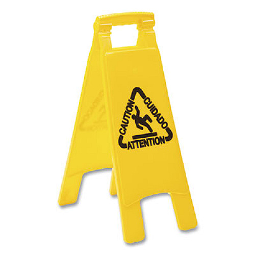 Boardwalk Site Safety Wet Floor Caution Sign, 2-Sided, 10 x 2 x 26, Yellow (26FLOORSIGN)