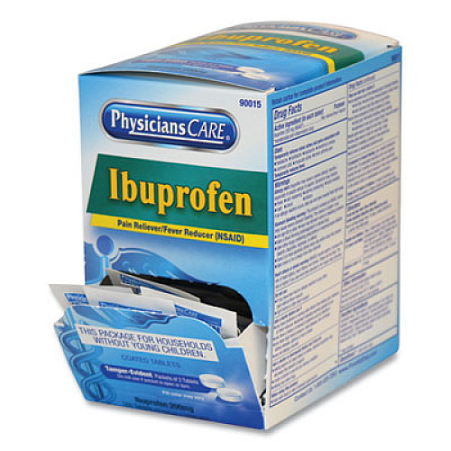 PhysiciansCare Ibuprofen Tablets, Two-Pack, 50 Packs/Box (90015)