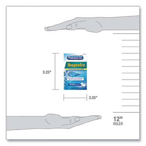 PhysiciansCare Ibuprofen Pain Reliever Tablets, Two-Pack, 125 Packs/Box (90109)
