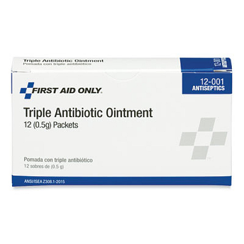 PhysiciansCare by First Aid Only First Aid Kit Refill Triple Antibiotic Ointment, Packet, 12/Box (12001)