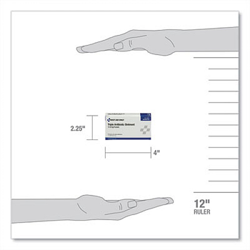 PhysiciansCare by First Aid Only First Aid Kit Refill Triple Antibiotic Ointment, Packet, 12/Box (12001)