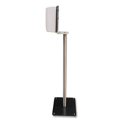BK Resources Hand Sanitizer Stand with Hands Free Dispenser, 1,000 mL, 12 x 16 x 51, Silver/White/Black (BKSSPC10D)