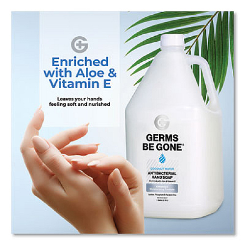 Germs Be Gone Antibacterial Hand Soap, Aloe, 1 gal Cap Bottle, 4/Carton (80814)