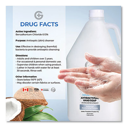 Germs Be Gone Antibacterial Hand Soap, Aloe, 1 gal Cap Bottle, 4/Carton (80814)