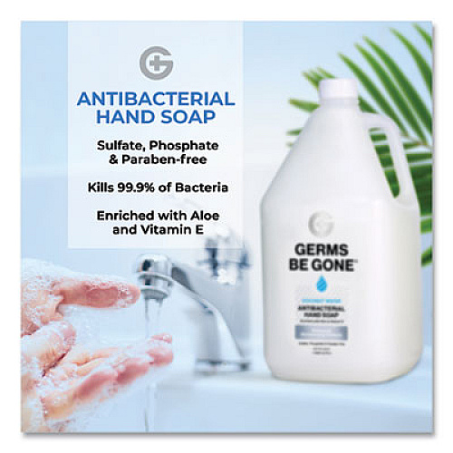 Germs Be Gone Antibacterial Hand Soap, Aloe, 1 gal Cap Bottle, 4/Carton (80814)