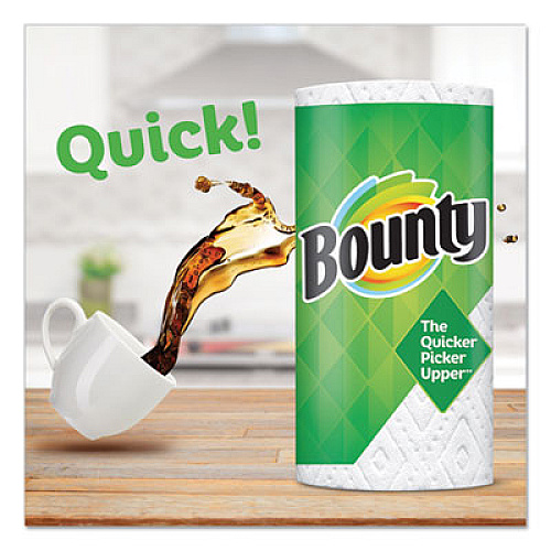 Bounty Kitchen Roll Paper Towels, 2-Ply, White, 48 Sheets/Roll, 24 Rolls/Carton (02914)