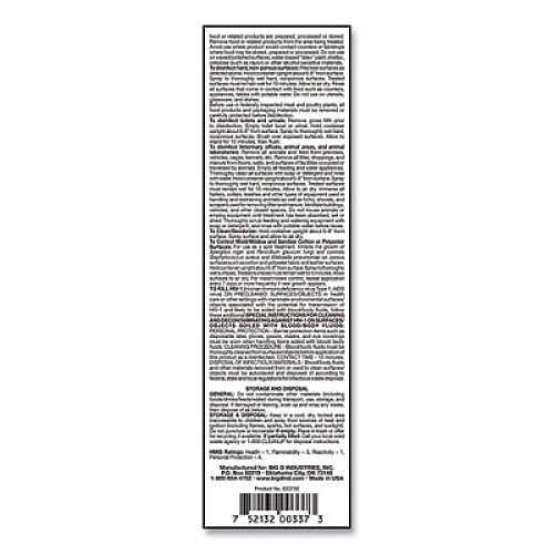 Big D Industries PHENO D+ Aerosol Disinfectant/Deodorizer, Citrus Scent, 16.5 oz Aerosol Spray Can, 12/Carton (33700)