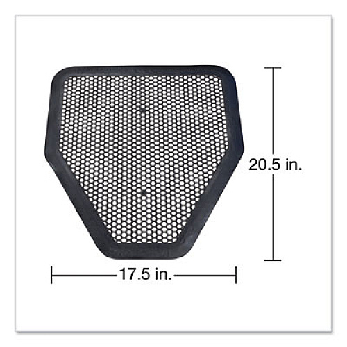 Big D Industries Deo-Gard Disposable Urinal Mat, Shield-Shaped, Fresh Mountain Air Scent, Charcoal Gray Perforated Surface, 17.5 x 20.5, 6/CT (6668)