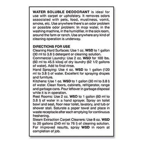 Big D Industries Water-Soluble Deodorant, Lemon Scent, 1 gal Bottle, 4/Carton (1618)