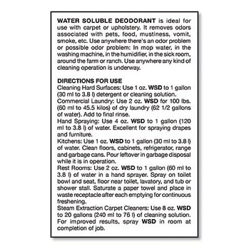 Big D Industries Water-Soluble Deodorant, Mountain Air, 1 gal Bottle, 4/Carton (1358)