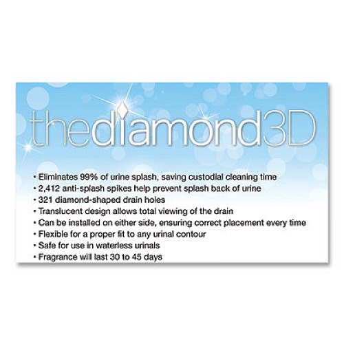 Big D Industries Diamond 3D Urinal Screen, Lavender Lace Scent, 0.13 oz, Lavender, 10/Box (629)