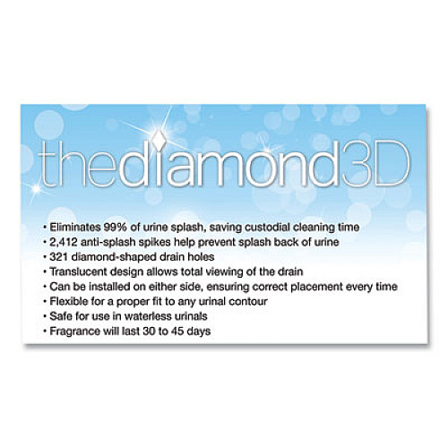 Big D Industries Diamond 3D Urinal Screen, Melon Mist Scent, Clear, 10/Pack, 6 Packs/Carton (621CT)