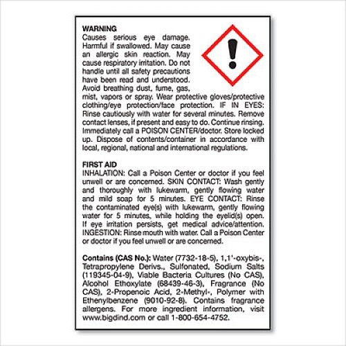 Big D Industries Enzym D Digester Deodorant, Mint, 32 oz Bottle, 12/Carton (504)