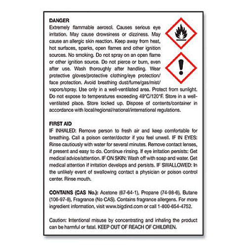 Big D Industries Metered Concentrated Room Deodorant, Mountain Air Scent, 7 oz Aerosol Spray, 12/Carton (463)