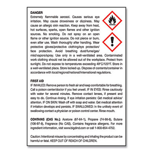 Big D Industries Metered Concentrated Room Deodorant, Potpourri Scent, 7 oz Aerosol Spray, 12/Carton (462)