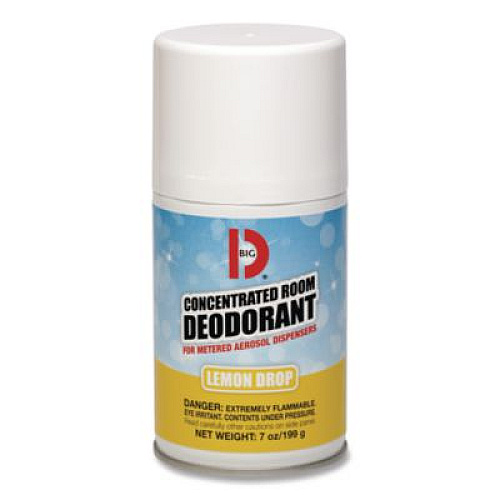 Big D Industries Metered Concentrated Room Deodorant, Lemon Scent, 7 oz Aerosol Spray, 12/Carton (451)