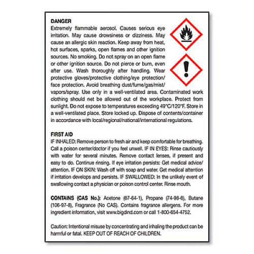 Big D Industries Metered Concentrated Room Deodorant, Lemon Scent, 7 oz Aerosol Spray, 12/Carton (451)