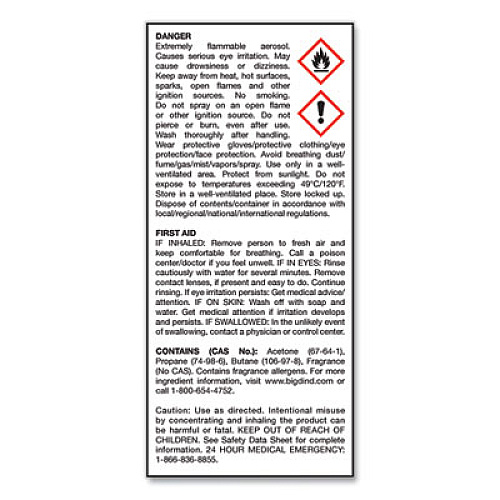 Big D Industries Odor Control Fogger, Mountain Air Scent, 5 oz Aerosol Spray, 12/Carton (344)