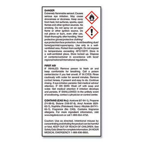 Big D Industries Odor Control Fogger, Original Scent, 5 oz Aerosol Spray, 12/Carton (341)