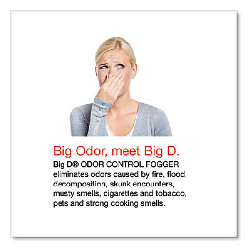 Big D Industries Odor Control Fogger, Original Scent, 5 oz Aerosol Spray, 12/Carton (341)