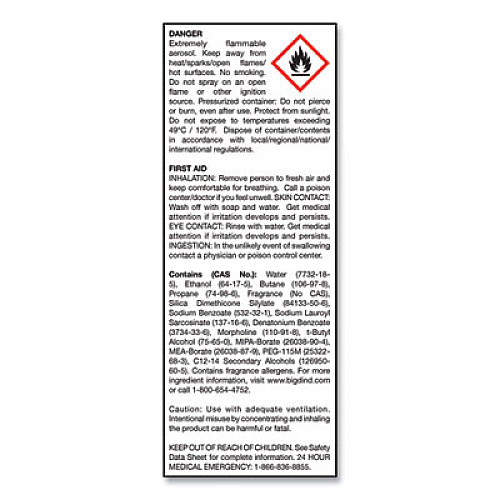 Big D Industries No-Vacuum Carpet Freshener, Fresh Scent, 14 oz Aerosol Spray, 12/Carton (241)