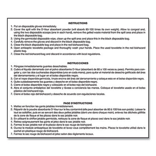 Big D Industries D'vour Clean-up Kit, Powder, All Inclusive Kit, 6/Carton (169)
