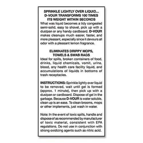 Big D Industries D-Vour Absorbent Powder, Lemon, 16 oz Canister, 6/Carton (166)
