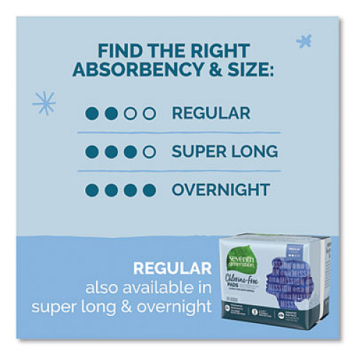 Seventh Generation Chlorine-Free Ultra Thin Pads with Wings, Regular, 18/Pack (450022PK)