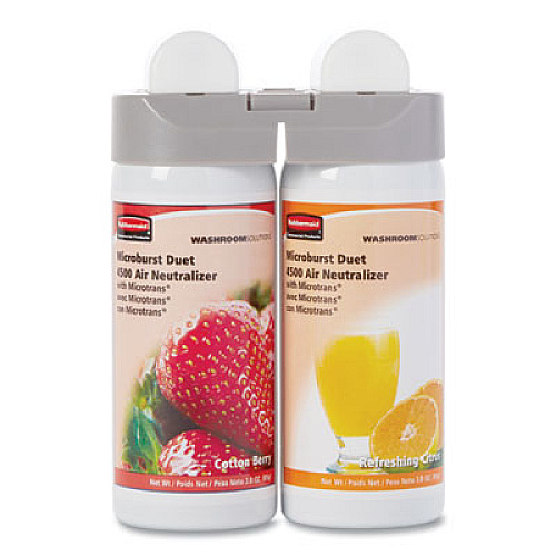 Rubbermaid Commercial Microburst Duet Refills, Cotton Berry/Refreshing Citrus, 3 oz Aerosol Spray, 4/Carton (3485952)