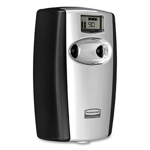 Rubbermaid Commercial Microburst Duet Odor Control System, 3.5" x 5.2" x 8.63", Black/Chrome (4870055)