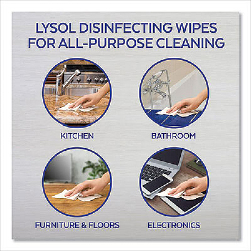 LYSOL Brand Disinfecting Wipes, 7 x 7.25, Lemon and Lime Blossom, 110 Wipes/Canister (78849EA)