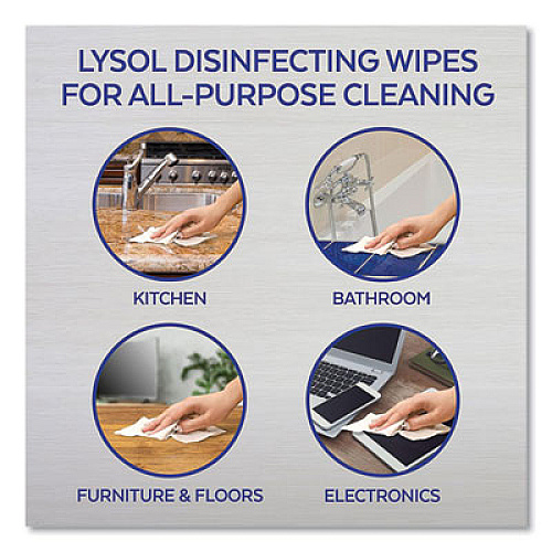LYSOL Brand DISINFECTING WIPES, 7 X 8, LEMON AND LIME BLOSSOM, 110 WIPES/CANISTER, 6 CANISTERS/CARTON (78849CT)