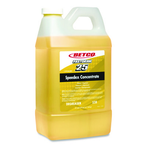Betco Speedex FastDraw 25 Concentrate Heavy-Duty Degreaser, Lemon Scent, 67.6 oz Bottle, 4/Carton (5284700CT)