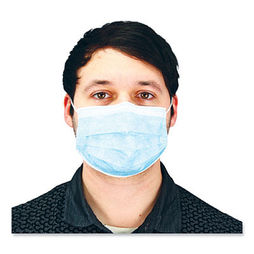 Malt By Impact Three-Ply Face Mask with Ear Loops, 50 Box, 40 Boxes/Carton (MFB3EL2K)