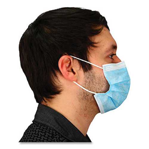 Malt By Impact Three-Ply Face Mask with Ear Loops, 50 Box, 40 Boxes/Carton (MFB3EL2K)
