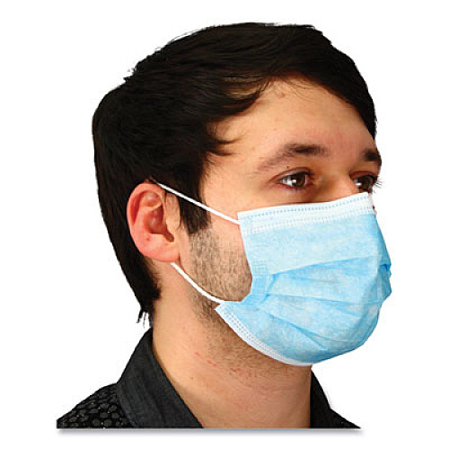 Malt By Impact Three-Ply Face Mask with Ear Loops, 50 Box, 40 Boxes/Carton (MFB3EL2K)